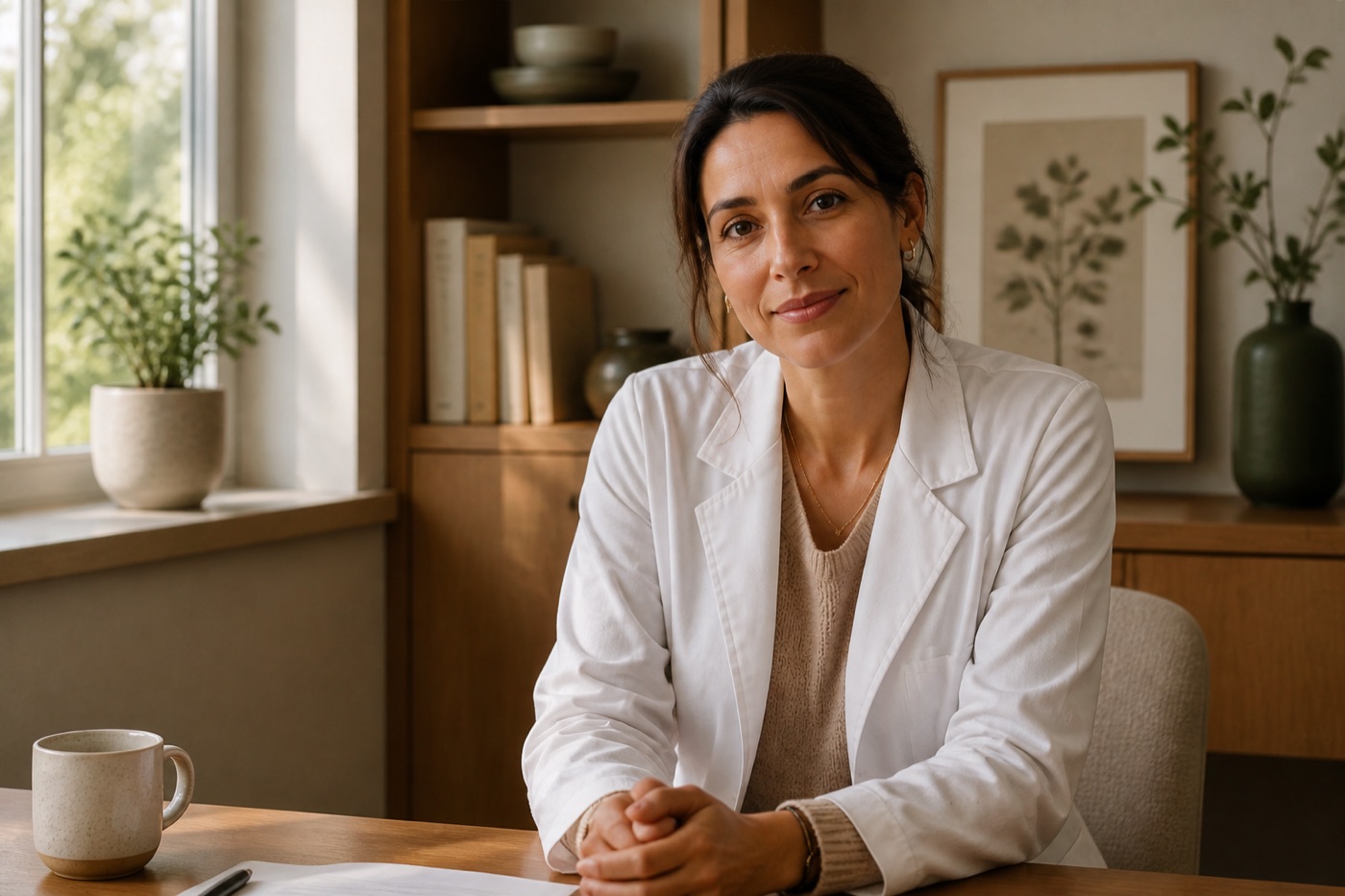 A licensed On Call MD clinician in a white coat on a secure video visit